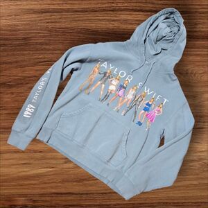 1989 Taylor Swift Dusty Blue Oversized Graphic Hoodie Sweatshirt